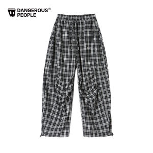 Plaid Loose Street Summer Casual Trousers