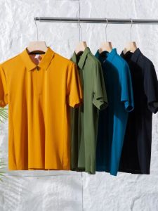 Áo Thun Nam Cổ Polo Tay Ngắn Mùa Hè Ice Silk Co Giãn Không Để Lại Dấu Vết Chống Tia UV Cắt May Ôm Vừa Vặn Thời Trang Thường Ngày