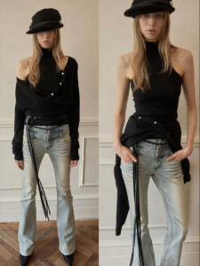 1JINN STUDIO | Acetic Acid and Cashmere Blend Faux Layered Cozy Turtleneck Cardigan