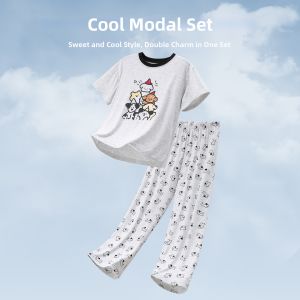 YINGXIAOYA | Spring/Summer Modal Short Sleeve Sleepwear for Middle and Older Children Sweet and Cool Style