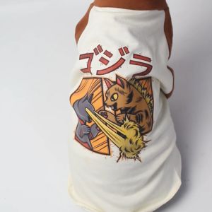 Baju Kucing Anjing Cowok Cewek Lucu Murah Lengan Panjang - Bukipet Tee Catzilla Series