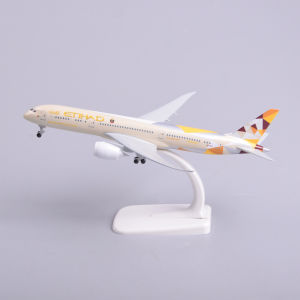 1/300 Scale 20cm Etihad B787 Diecast Metal Airplane Model Toy Kits with Stand for Collections Displays or Boy Gift