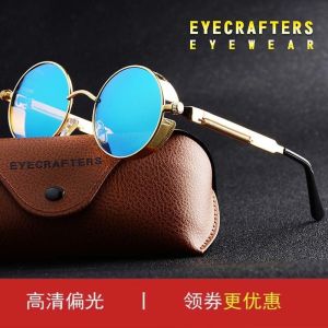 🔥品质 精选🔥【HOT SALE】spec mata photocromic Cermin mata hitam fesyen punk goth Eropah dan Amerika untuk lelaki dan wanita cermin mata hitam polarisasi retro bulat kacamata fesyen fesyen filem warna