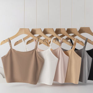 Áo Ba Lỗ Lót Lụa Băng Ice Silk Cho Nữ Áo Ba Lỗ Ngắn Che Ngực Áo Ngực Trong Suốt Màu Đen Và Trắng Cỡ Lớn Áo Lót Mùa Hè