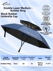 JUQINWANG | Double Layer Sun Protection Umbrella Hat Large