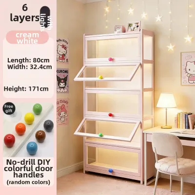 ZHUSHANXIA | Lockable Lighted Dustproof Display Cabinet