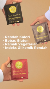 (Mix 3 Sachet) TRUorganic Chocolate Drink Minuman Coklat Premium Rendah Kalori Gula Sorgum