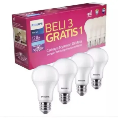 [PROMO] lampu Philips LED bulb Mycare multipack 12 wat beli 3 gratis 1 terbaru