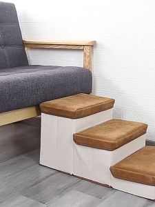 HongKong60บันไดสัตว์เลี้ยง บันไดสุนัข แบบพับได้ พกพาสะดวก เปิดเก็บของได้ บันไดหมา บันไดขึ้นเตียง บันไดสำหรับสุนัขเล็ก