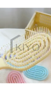 KIYO Sisir Rambut Portabel Vertikal Membersihkan Diri Scalp Massager Sisir Kecil Anti Kusut Rontok