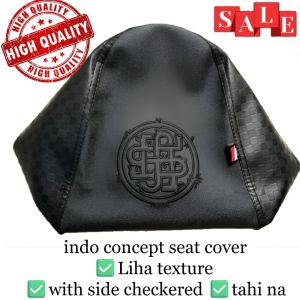 MIO M3  Black indo concept seat cover Liha texture with side checkered tahi makapal
