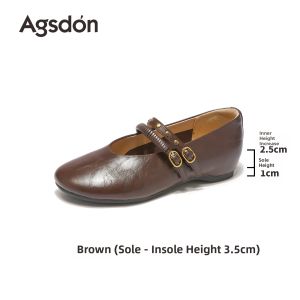 Agsdon | Black French British Style Mary Jane Shoes