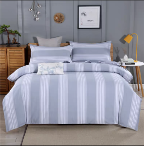 Thickened Stripe Bed Sheet Set Durable Linen Cotton Fabric Simple Design Single Double Bed Suitable for Students Home Textile