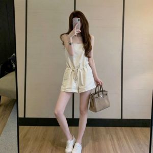VKSOD | Drawstring Bow Waist-slimming Wide-leg Short Pants