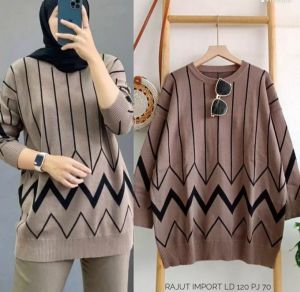 Atasan Wanita Terbaru Bahan Rajut Import Jumbo Big Size XXXL Realpict Premium Knitwear