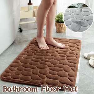 Cobblestone Embossed Bath Mat Non-slip Carpets Water Absorption Washable Bathtub Floor Rug Shower Doormat Bathroom Decor