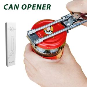 [SG SELLER]Multifunctional Can Opener Beer Bottle Opener Adjustable Stainless Steel Manual Jar master Opener Gripper Kitchen supplies