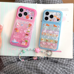 Sanrio | Sanrio Hello Kitty Phone Case With Bracelet For iPhone 15 16 17 Pro Max Large Camera Window Glitter Shockproof Cover For Girls