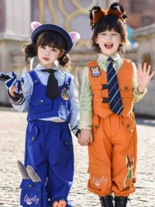 Cartoon Animal City Judy Niki Police Officer Outfit Kids Baby Boys Girls Spring Autumn Clothes Cosplay Costume Set for Toddlers