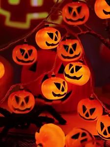 59.06i10LED Pumpkin String Lights for Halloween Room Party Decorations and Other Lighting Arrangements