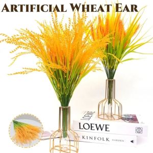 Quivlox Artificial Plant Wheat Ear Rice Simulation Plant Home Garden DIY Bouquet Indoor Outdoor Decoration Tabletop Balcony Autumn Decor