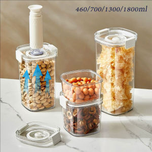 Vacuum Sealed Jar Electric or Manual Vacuum Pump Kitchen Food Container Grains Candy Storage Box Fresh-keeping Tea Canister 460/700/1300/1800ml