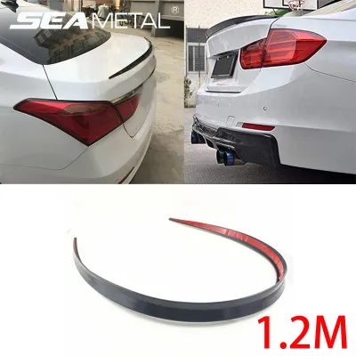 SEAMETAL Car ABS Universal 1.2M Black Spoiler Flexible Soft Car Rear Roof Trunk Spoiler Rear Wing Lip Trim Stick Car Accessories