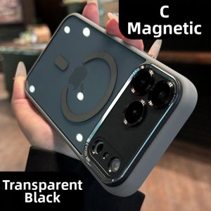 DAIMANG | High-Quality Metal Case iPhone 17 Pro 16 Pro Max 15 14 Plus 13 12 11 Transparent Magnetic Full-Cover Anti-Shock