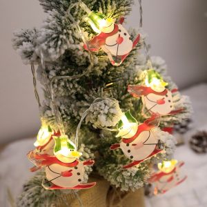 Christmas Decorative LED Light Strings Penguin Santa Claus Shape Snowman Christmas Tree Decoration Festive Celebration Supplies