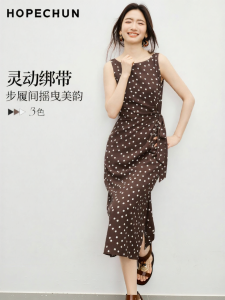 HOPESHOW | Spring/Summer Sleeveless Chiffon Polka Dot Dress