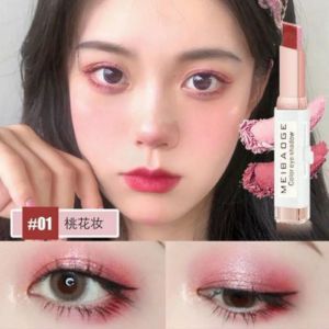 2 In 1 Double Color Gradient Velvet Shadow Makeup Waterproof Lasting Shimmer Metallic Eyeshadow Pen
