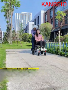 KANBEIO Carbon fiber wheelchair | Lightweight carbon fiber wheelchair | Foldable carbon fiber wheelchair | 12 inch honeycomb wheels - equipped with travel rod