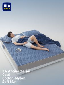 HLA | Antibacterial Cool Ice Silk Bed Sheet Single Person Air Conditioned Machine Washable Foldable