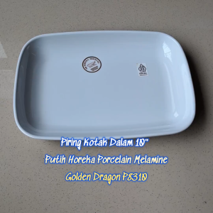 Piring Kotak Dalam 10" Horeka Porcelain Melamine - Golden Dragon P8310