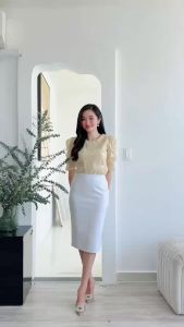 Áo kiểu dáng suông cổ tròn tay lỡ họa tiết hoa thêu thời trang Eden - ASM231