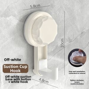 Rotating Suction Hook Bathroom No Drilling Strong Load Vacuum Markless