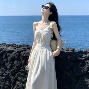 LIRUSHAN | French Gentle Elegant Slim Waist White Summer New Arrival Dress