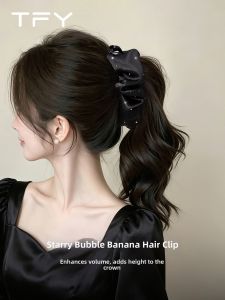 TFY | Satin Bubble Banana Clip Large Hair High Ponytail Luxury Style New 2026
