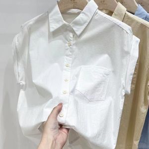 European Goods Pure Color Shirt Womens Stylish Niche Style Summer New Arrival Western Style Elegant Small Blouse Short Sleeve Tops Loose Shirt