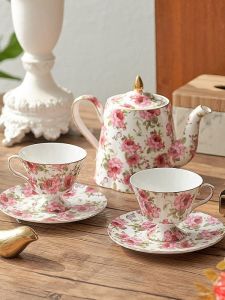 Elegant Ceramic Coffee Cup Vintage European Style Rose Flower British Style Restaurant Cafeteria High Aesthetic Value Tea Cup