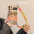 Samsung S25 Ultra Phone Case Full Cover Spring New Model Women's Handheld Lanyard Cord TPU Cute Cartoon Korean Style. 