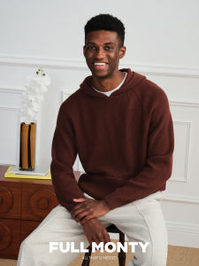 Hooded Drop Shoulder Wool Sweater