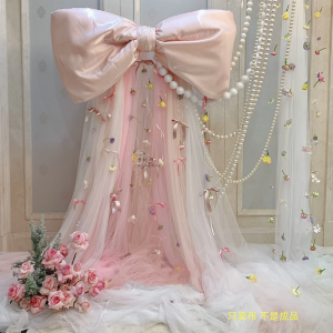 Vải Màn Cưới Nhung Nhung Hoa Bướm Lấp Lánh Vải Màn Cưới Phong Cách Ngọt Ngào Màu Trơn Chất Liệu Polyester Thủ Công Tự Làm