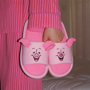 Dép Vải Cotton Dễ Thương Disney Piglet Cho Nữ Mùa Xuân Hè Dép Đi Trong Nhà Thấm Hút Mồ Hôi Dép Đi Trong Nhà PVC