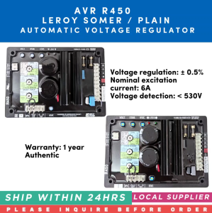 AVR R450 Leroy Somer Automatic Voltage Regulator  [AUTHENTIC AND PLAIN TYPE] [LOCAL STOCK. READY TO SHIP WITHIN 24HRS.] for Generators