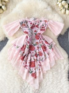 Pure Desire Đầm Nữ Mùa Hè Thiết Kế Độc Đáo Cảm Giác Khỏa Thân Vai Váy Ngắn Phong Cách Ngọt Ngào Váy Quà Tặng