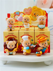 Butter Bear Sweet Daily Series Cute Cartoon Character Toy PVC Material 6cm Size Blind Box Home Decoration Collectible