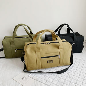 Large Capacity Canvas Traveling Bag Large Satchel Luggage Bag Mens Business Travel Bag Outdoor One Shoulder Luggage Bag Fitness