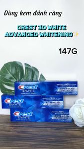 Set 5 Tuýp Kem Đánh Răng Crest 3D Advanced Whitening 147gx5 Hàng nhập Mỹ Ngăn ngừa sâu răng Trắng răng vượt trội gấp 3 lần