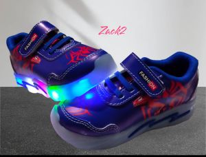 sepatu anak laki-laki motif dinosaurus dan Spiderman bisa COD sepatu LED sepatu keren sepatu lucu